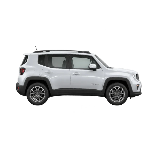 Jeep Renegade 2025 argent, vue profil (tourné vers la droite)