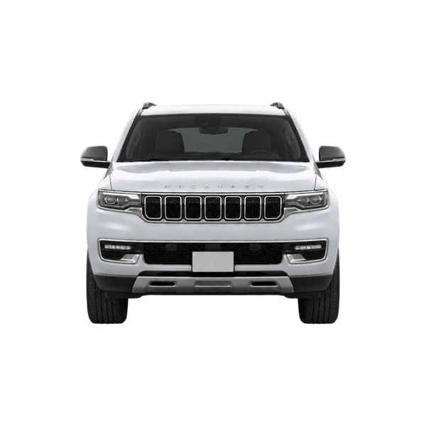 Jeep Wagoneer S 2024 باللون فضي، منظر أمامي