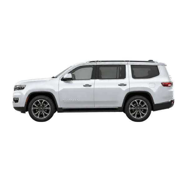 Jeep Wagoneer 2023 باللون فضي، منظر جانبي (متجه إلى اليسار)