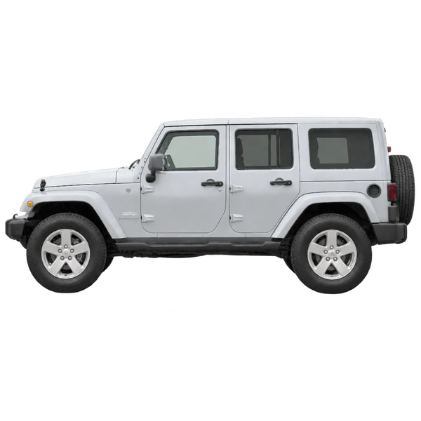 2012 Jeep Wrangler Unlimited in Silber, Ansicht: Seite (nach links gerichtet)