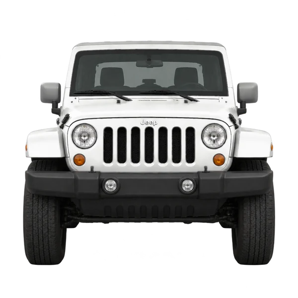 2010 Jeep Wrangler in weiß, Ansicht: Front