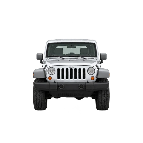 Jeep Wrangler 2011 en plateado, vista frontal