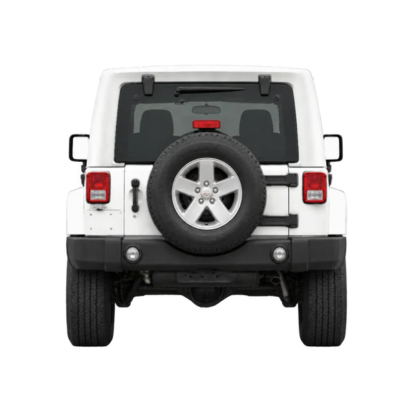 Jeep Wrangler 2011 en blanco, vista trasera