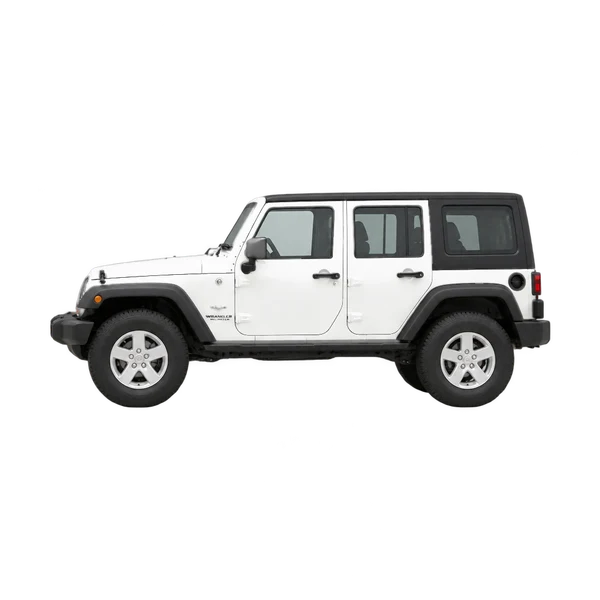 Jeep Wrangler 2013 en blanco, vista lateral (mirando a la izquierda)