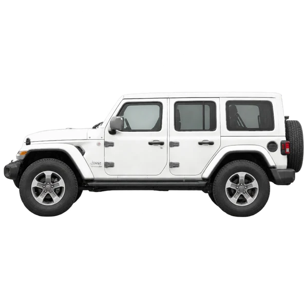 2019 Jeep Wrangler in weiß, Ansicht: Seite (nach links gerichtet)