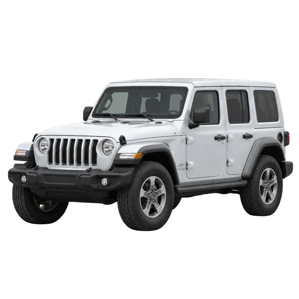 2020 Jeep Wrangler in Silber, Ansicht: Dreiviertelansicht vorne (nach links gerichtet)