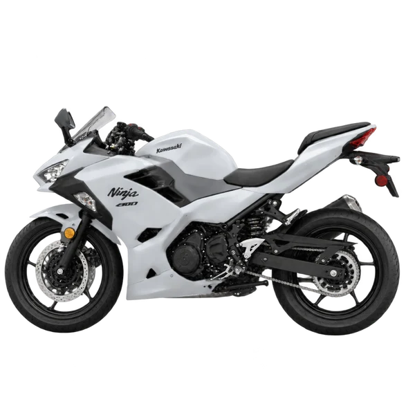 2023 Kawasaki Ninja 400 in Silber, Ansicht: Seite (nach links gerichtet)