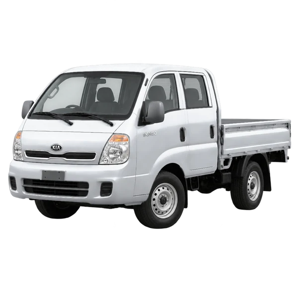 Kia Bongo 2007 argent, vue trois-quarts avant (orienté vers la gauche)