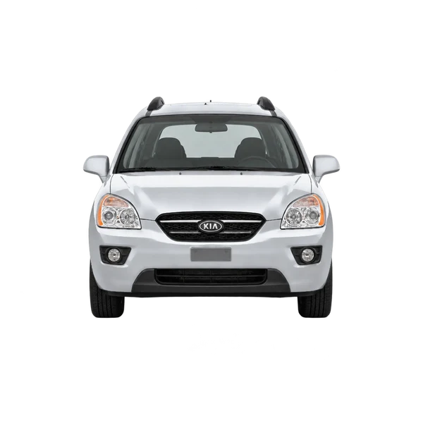 Kia Carens 2008 باللون فضي، منظر أمامي
