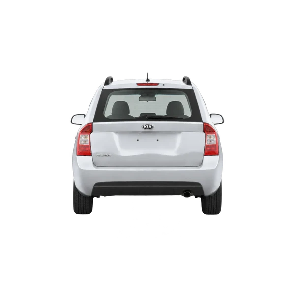 Kia Carens 2008 باللون فضي، منظر من الخلف
