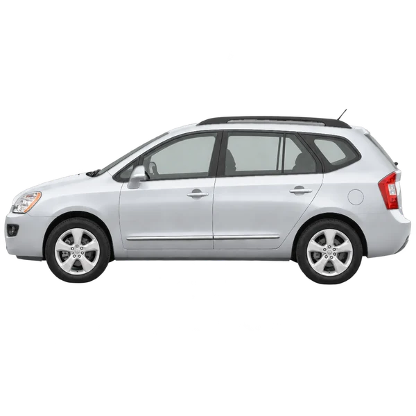 Kia Carens 2009 argent, vue côté (vers la gauche)