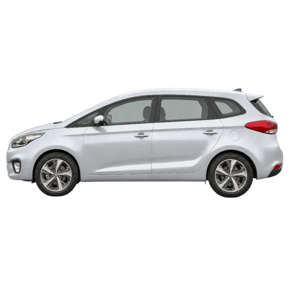 Kia Carens 2017 prata, vista lateral (voltada para a esquerda)