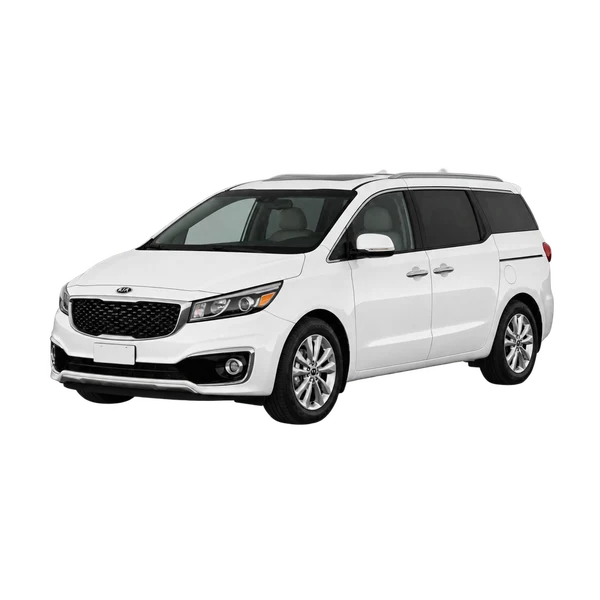 white 2017 Kia Carnival front three-quarter (facing left) view