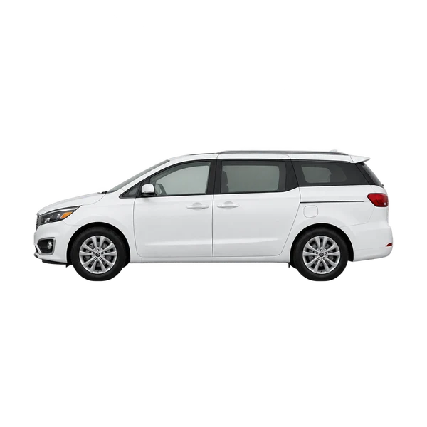 white 2017 Kia Carnival side (facing left) view