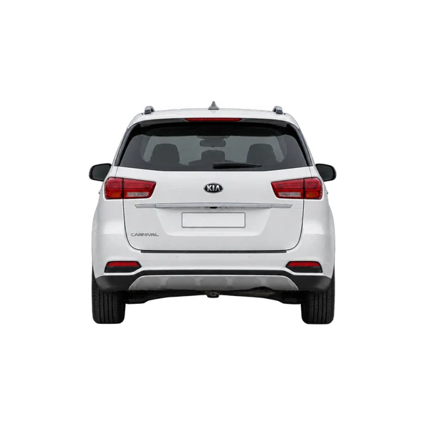 white 2021 Kia Carnival rear view