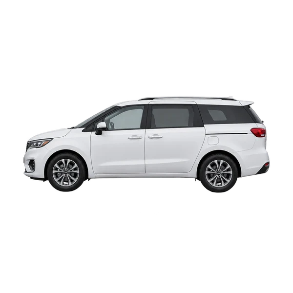 white 2021 Kia Carnival side (facing left) view