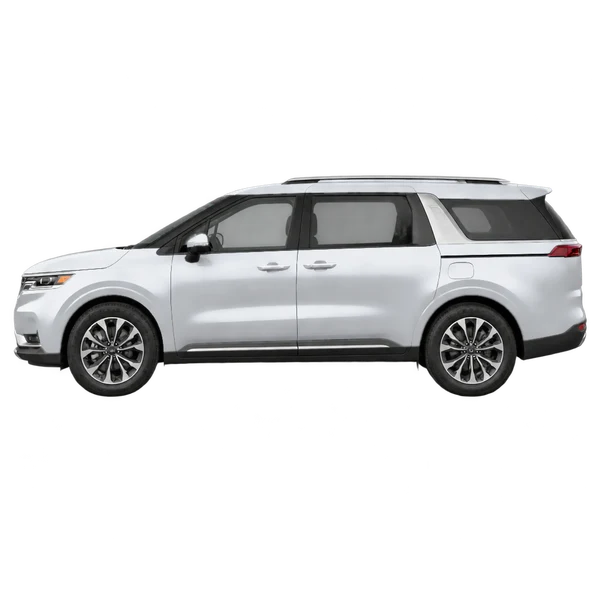 silver 2022 Kia Carnival side (facing left) view