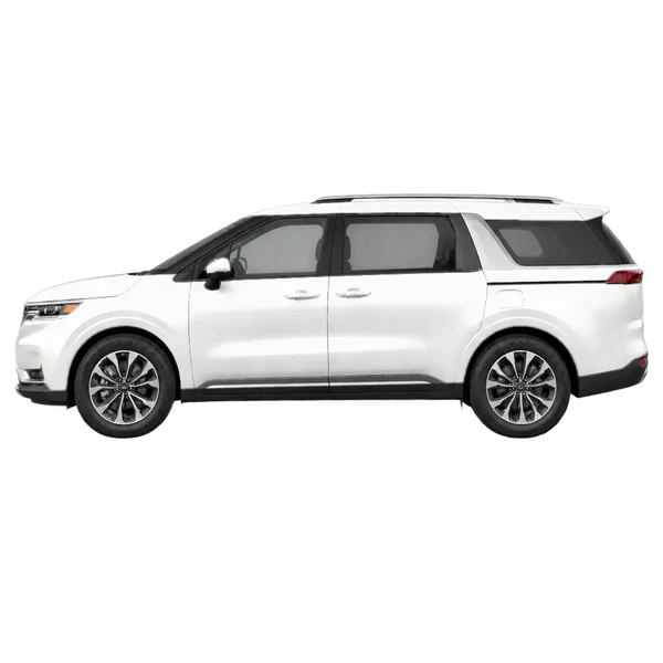 white 2022 Kia Carnival side (facing left) view