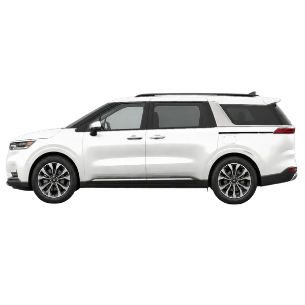 2023 Kia Carnival in weiß, Ansicht: Seite (nach links gerichtet)