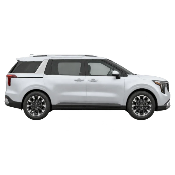 silver 2024 Kia Carnival side (facing right) view