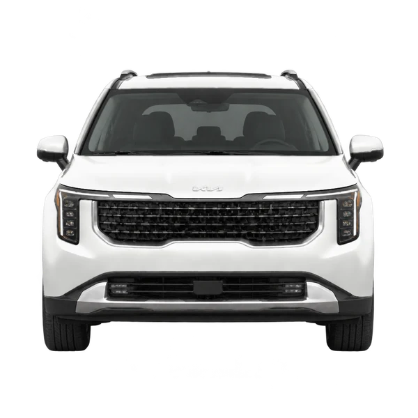 Kia Carnival 2025 باللون أبيض، منظر أمامي