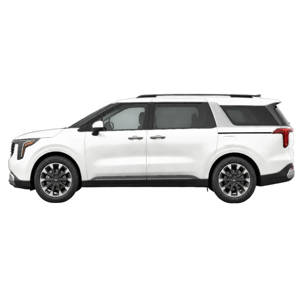 2026 Kia Carnival in weiß, Ansicht: Seite (nach links gerichtet)