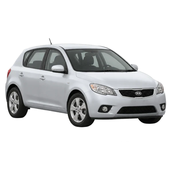 Kia Ceed 2010 en plateado, vista frontal tres cuartos (hacia la izquierda)
