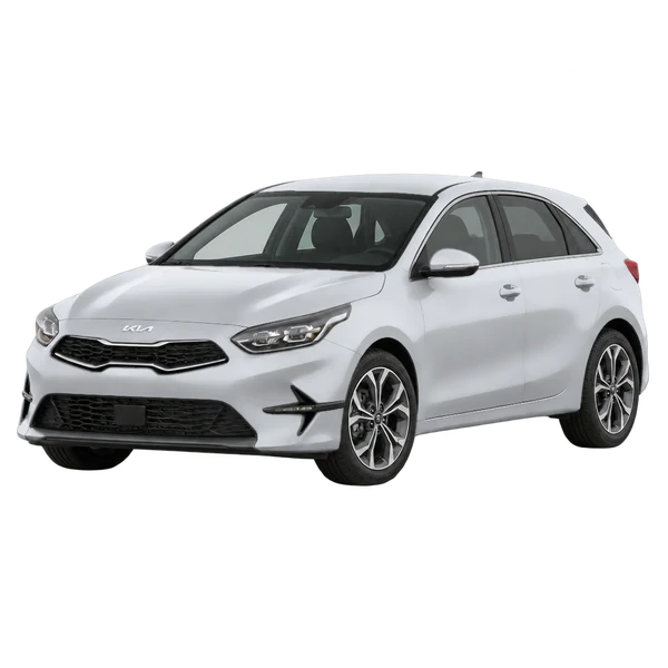Kia Ceed 2024 en plateado, vista frontal tres cuartos (hacia la izquierda)