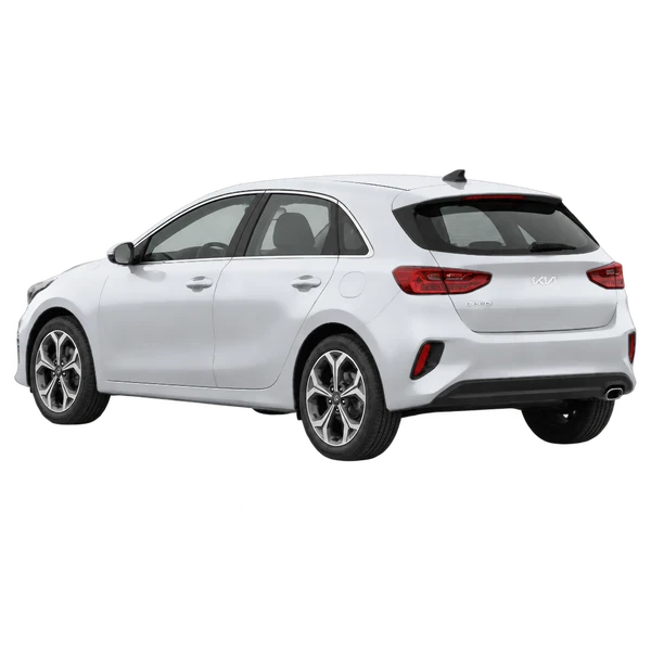 Kia Ceed 2025 en plateado, vista tres cuartos trasero (mirando a la izquierda)