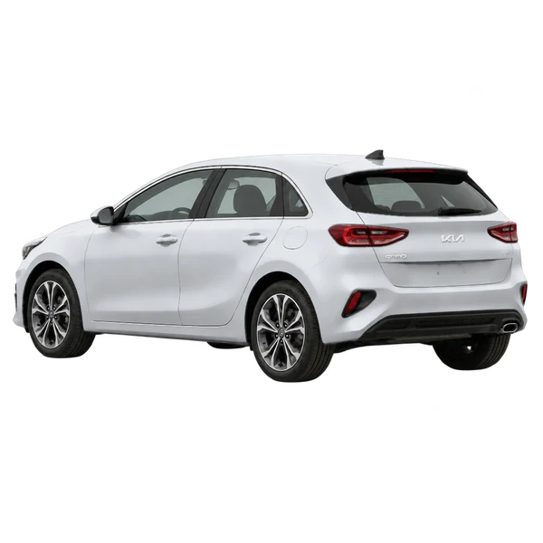 Kia Ceed 2026 en plateado, vista tres cuartos trasero (mirando a la izquierda)