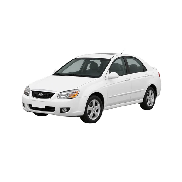 Kia Cerato 2009 branco, vista dianteira em três quartos (voltada para a esquerda)