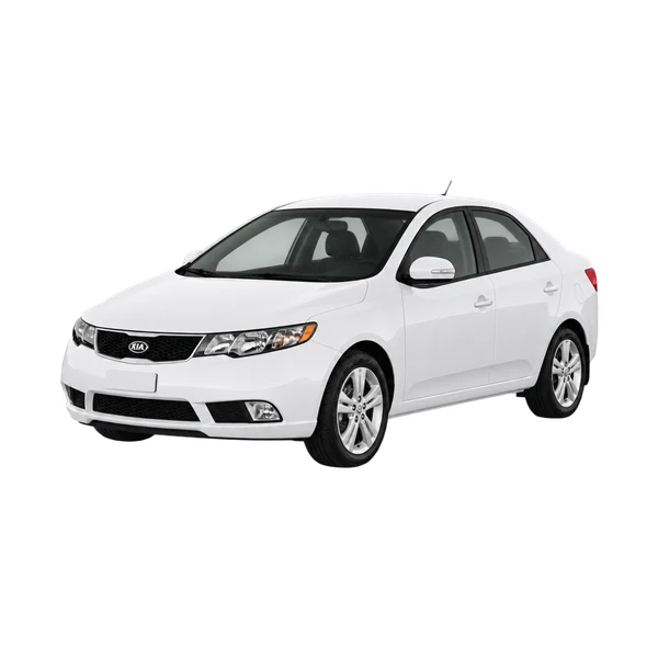 Kia Cerato 2013 branco, vista dianteira em três quartos (voltada para a esquerda)