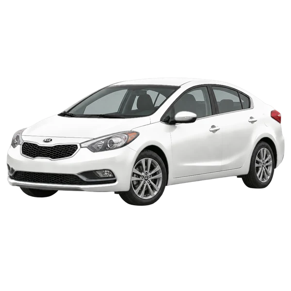 Kia Cerato 2016 branco, vista dianteira em três quartos (voltada para a esquerda)
