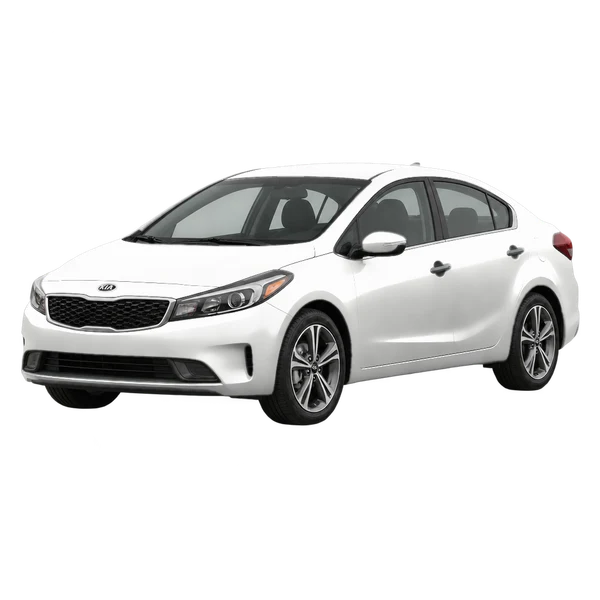 Kia Cerato 2018 branco, vista dianteira em três quartos (voltada para a esquerda)