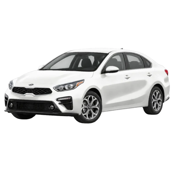 Kia Cerato 2019 branco, vista dianteira em três quartos (voltada para a esquerda)