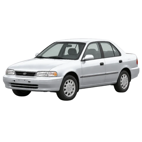 Kia Ceres 1996 en plateado, vista frontal tres cuartos (hacia la izquierda)