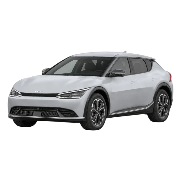 silver 2022 Kia EV6 front three-quarter (facing left) view