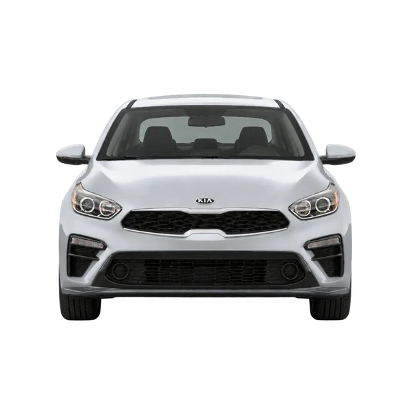 Kia Forte 2019 باللون فضي، منظر أمامي