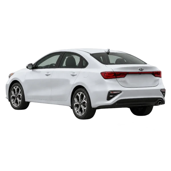 2021 Kia Forte in Silber, Ansicht: Dreiviertelansicht von hinten (nach links gerichtet)