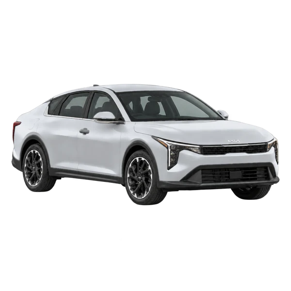 Kia K4 2026 argent, vue trois-quarts avant (orienté vers la droite)