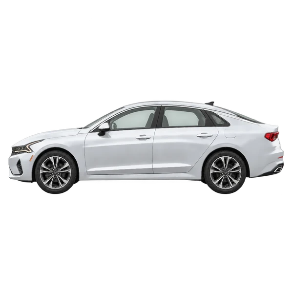 Kia K5 2021 prata, vista lateral (voltada para a esquerda)