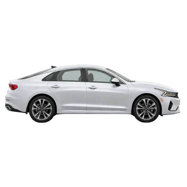 Kia K5 2021 prata, vista lateral (voltada para a direita)