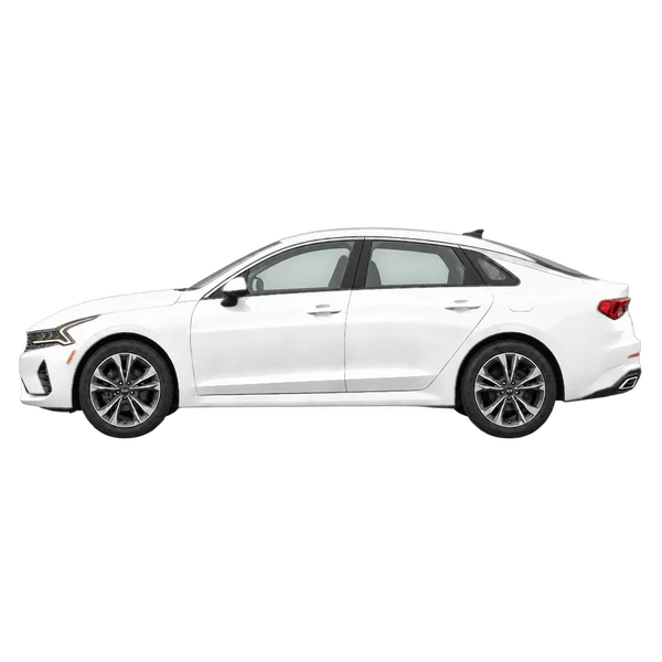 ホワイトの2023 Kia K5(側面(左向き)ビュー)