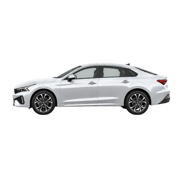 2027 Kia K5 in Silber, Ansicht: Seite (nach links gerichtet)