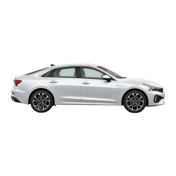 2027 Kia K5 in Silber, Ansicht: Seite (nach rechts gewandt)