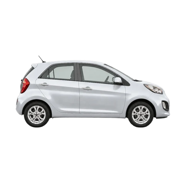 Kia Morning 2013 argent, vue profil (tourné vers la droite)