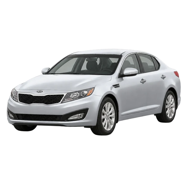 シルバーの2011 Kia Optima(フロントスリークォーター(左向き)ビュー)
