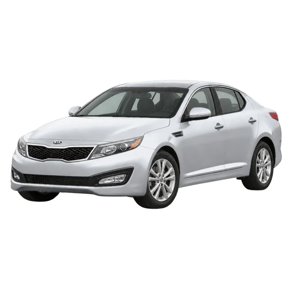 シルバーの2012 Kia Optima(フロントスリークォーター(左向き)ビュー)