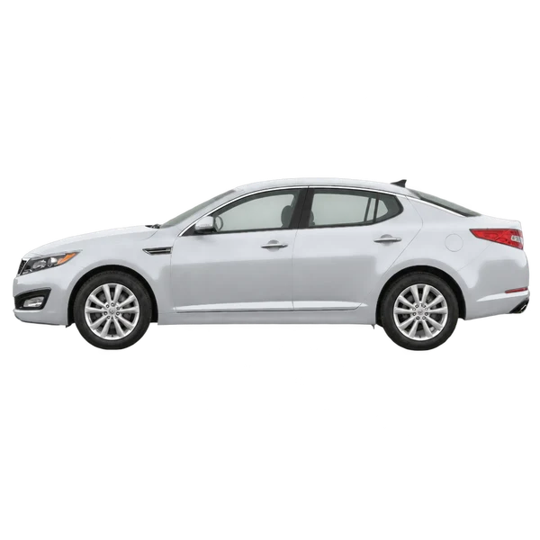 シルバーの2012 Kia Optima(側面(左向き)ビュー)
