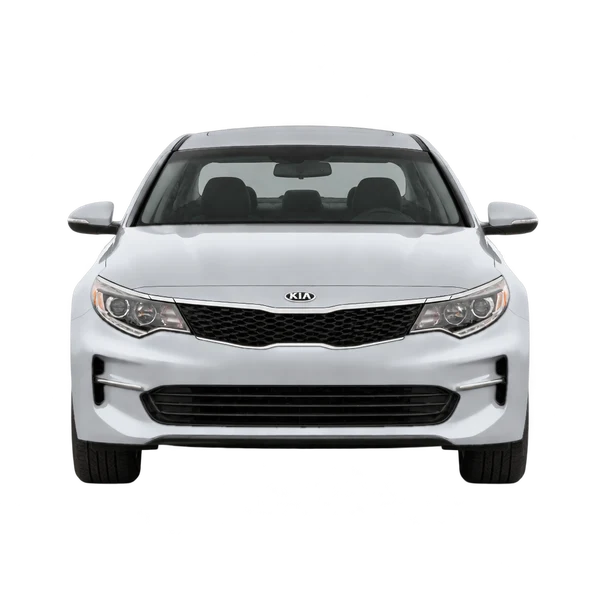 シルバーの2016 Kia Optima(正面ビュー)